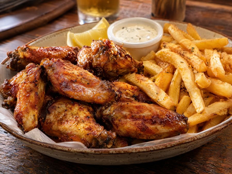 Asinha de frango com fritas